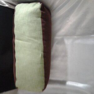 New! Lime Green and Brown Lumbar Pillow
